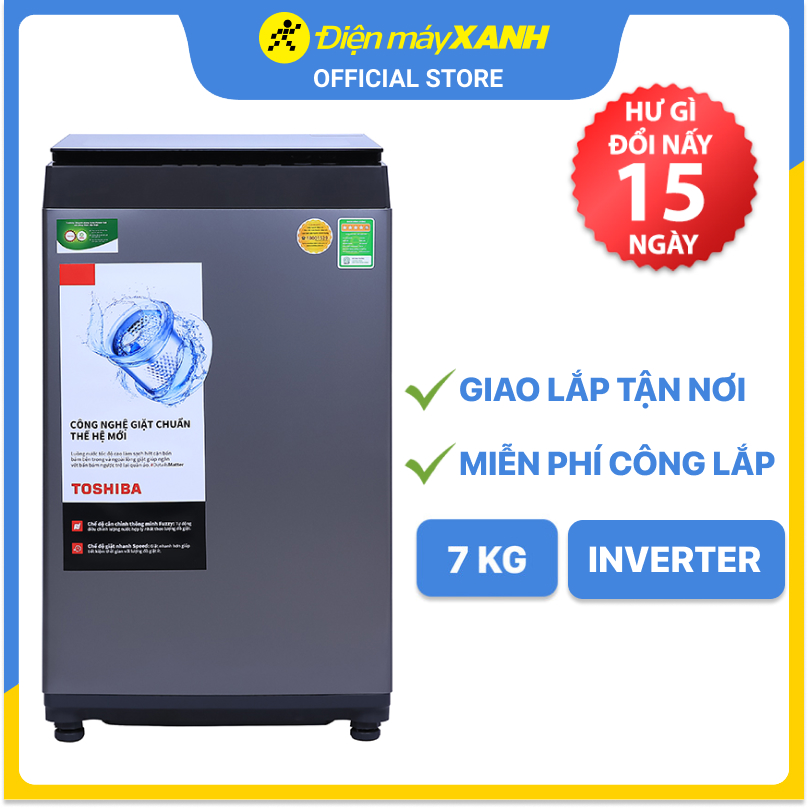 Máy giặt Toshiba 7 Kg AW-L805AV (SG) - Hàng chính hãng - Giao hàng toàn quốc