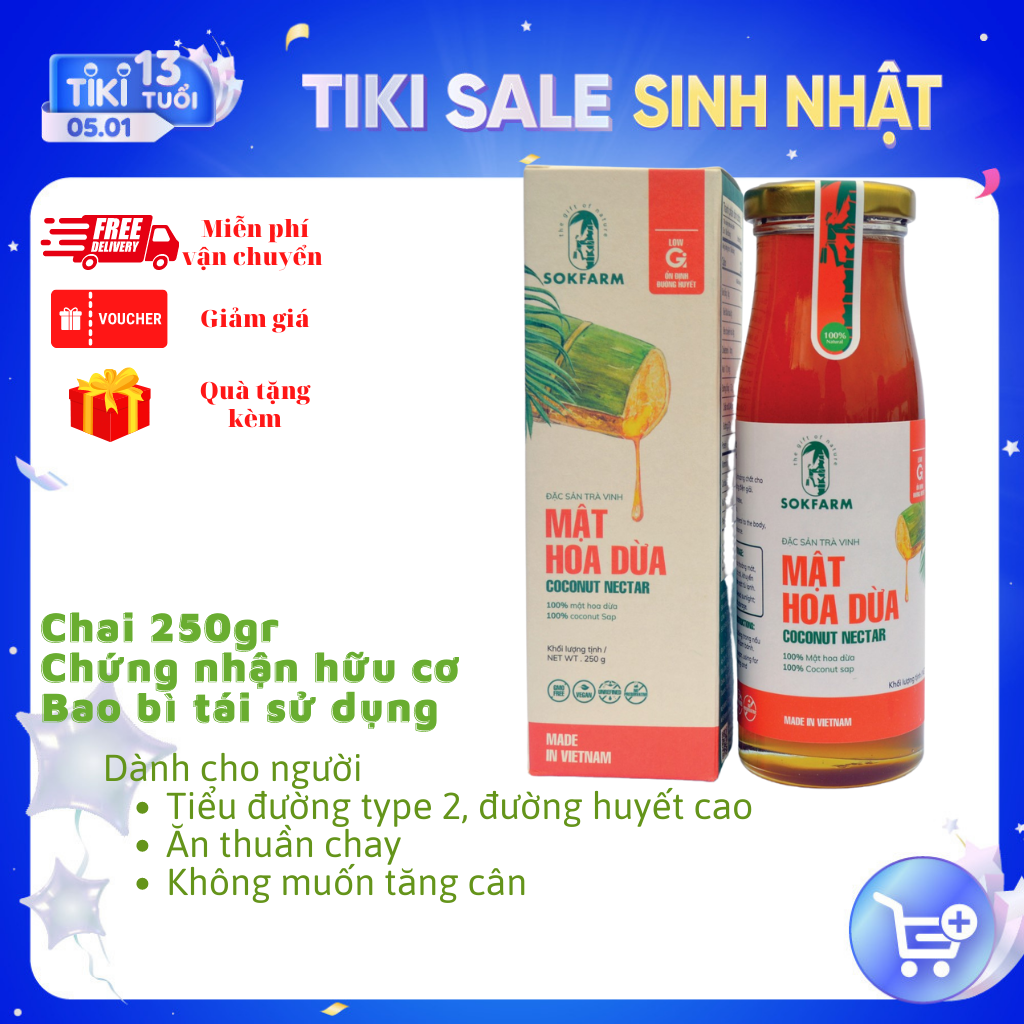 Mật Hoa Dừa SokFarm - Dành cho người Tiểu Đường