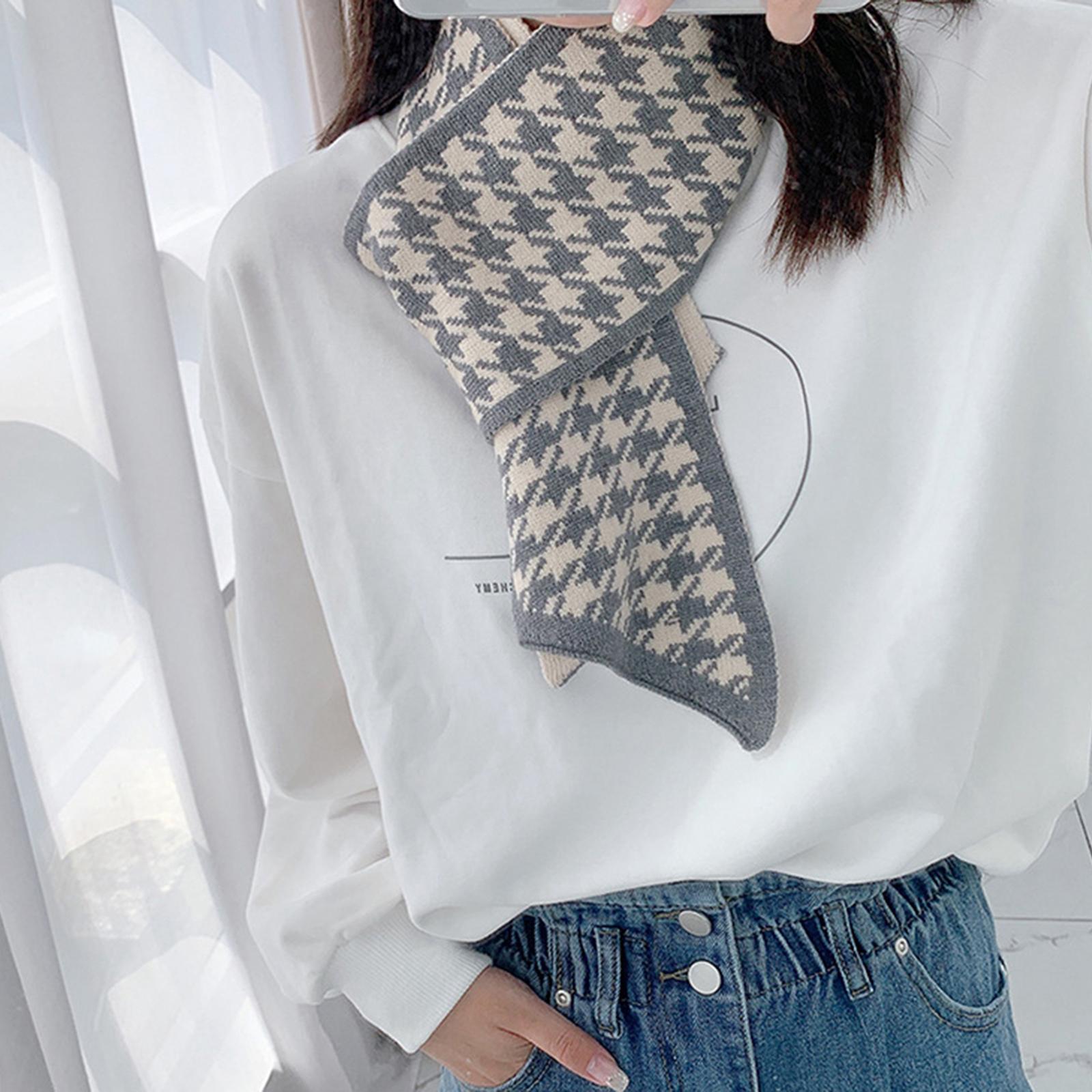 Women's Long Plaid Blanket Chunky Soft Winter/Fall Warm Scarf Big Tartan Scarves Wrap Shawl Knitted Neckerchief Neck Warmer