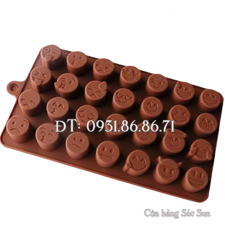 Khuôn silicon 28 hình mặt cười – Mã số 1504