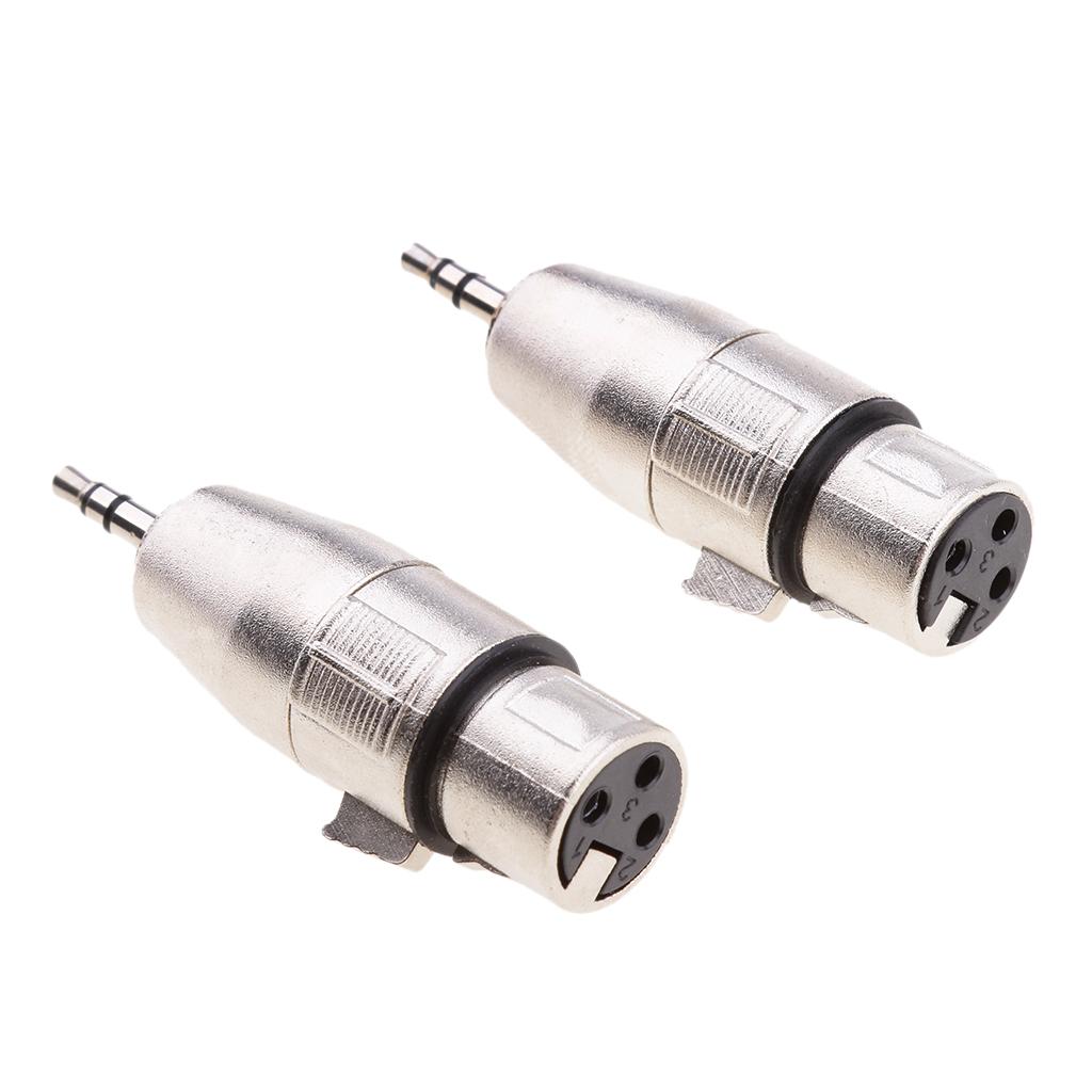 2 Pieces 3.5mm Jack Male Microphone Adapter to 3-pin XLR Male Connector for Camcorders, Recorders, & Mixers