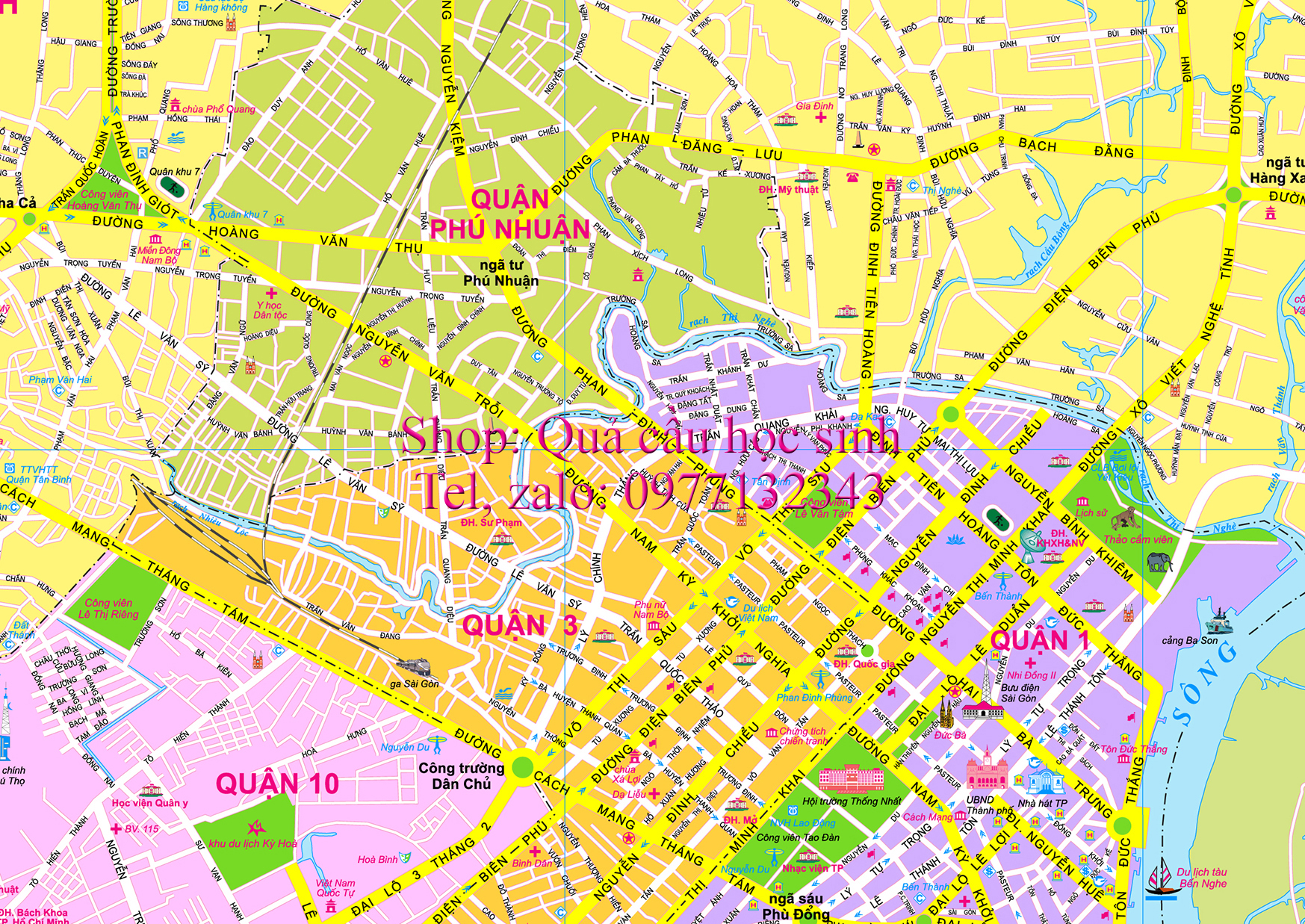 Trung tâm TP Hồ Chí Minh A0, 84x109cm (CU)