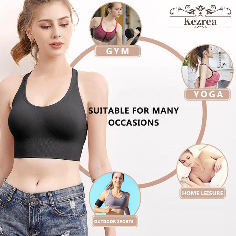 Kezrea Áo Lót Thể Thao Cho Womem Plus Kích Thước Liền Mạch Push Up Áo Bralette Tập Yoga Quần Lót Cao Cấp Dành Cho Nữ Runing Áo Ngực