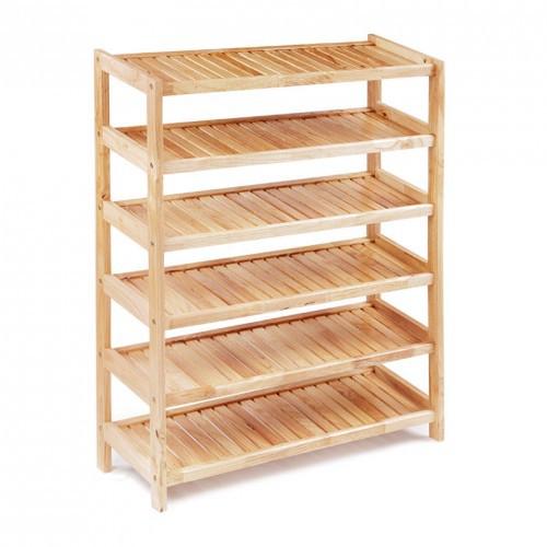 Kệ Giày Dép 6 Tầng Rộng 80cm Gỗ Tự Nhiên 100%