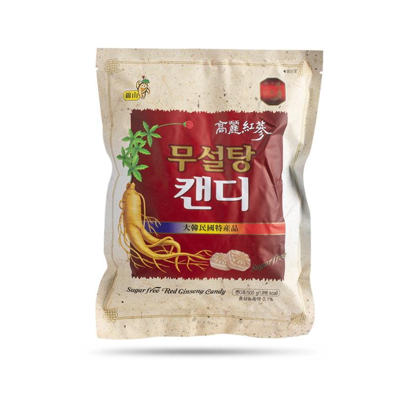 Kẹo Hồng Sâm Không Đường Hàn Quốc Korea Red Ginseng Thùng 20 Gói 500g