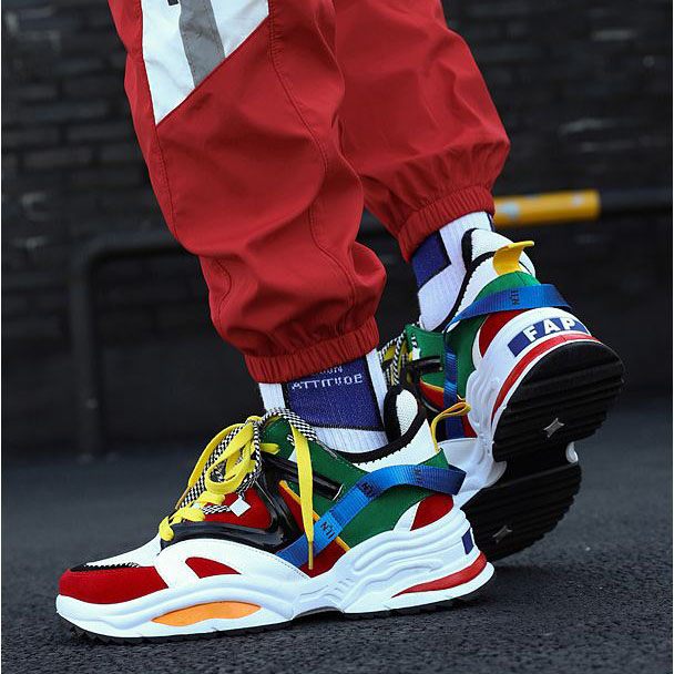 Giày sneaker hàn quốc, thể thao nam trắng, giày nam đen trắng trẻ trung BELIFA STORE mã CLR