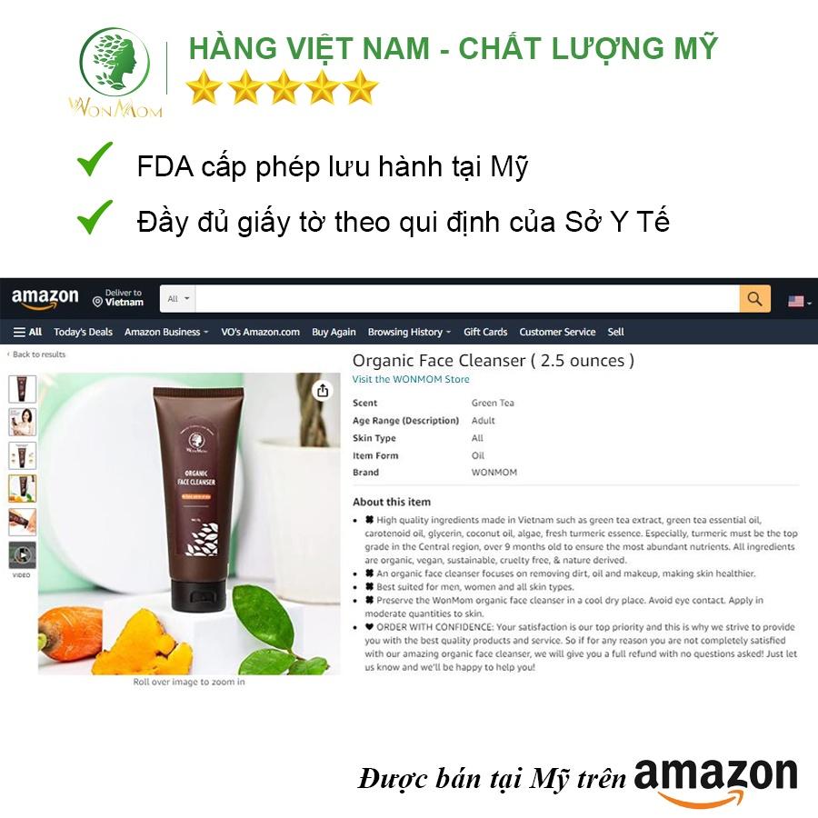 Sữa Rửa Mặt Hữu Cơ Ngăn Ngừa Mụn, Trắng Da Wonmom 70g