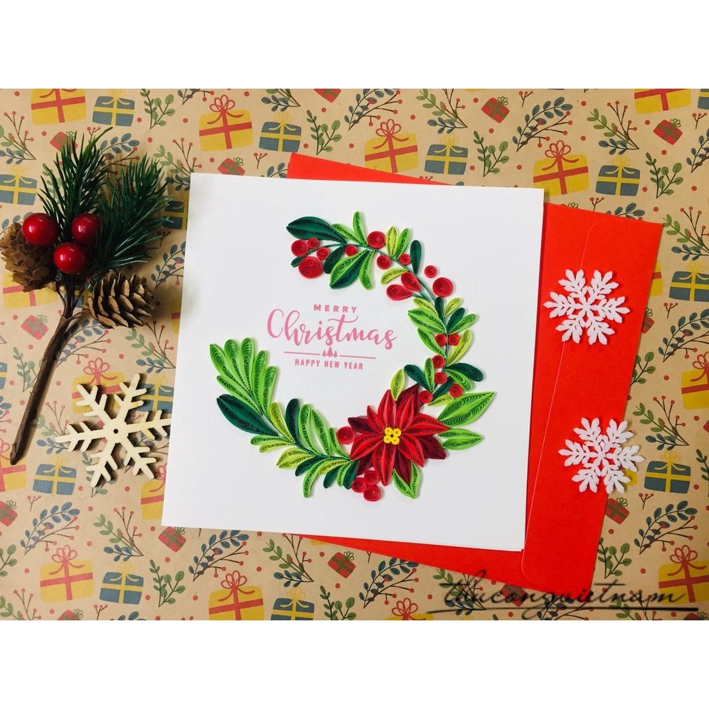 Thiệp Quilling Giáng Sinh 15x15cm