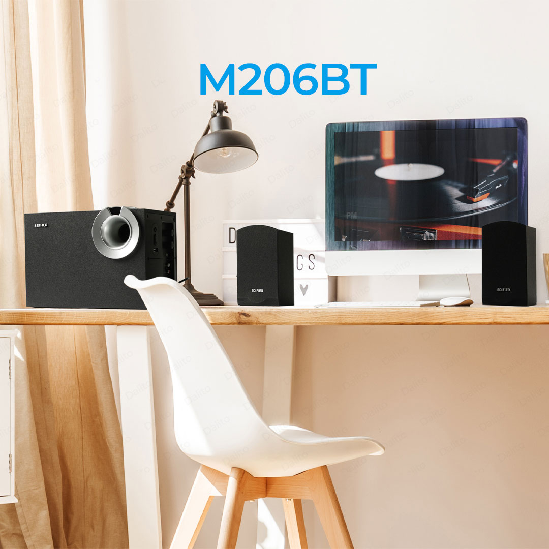 Loa Bluetooth Edifier M206BT (Màu Đen), Vi Tính 2.1, Công Suất 34W, Nghe Nhạc Driver Bass 131mm