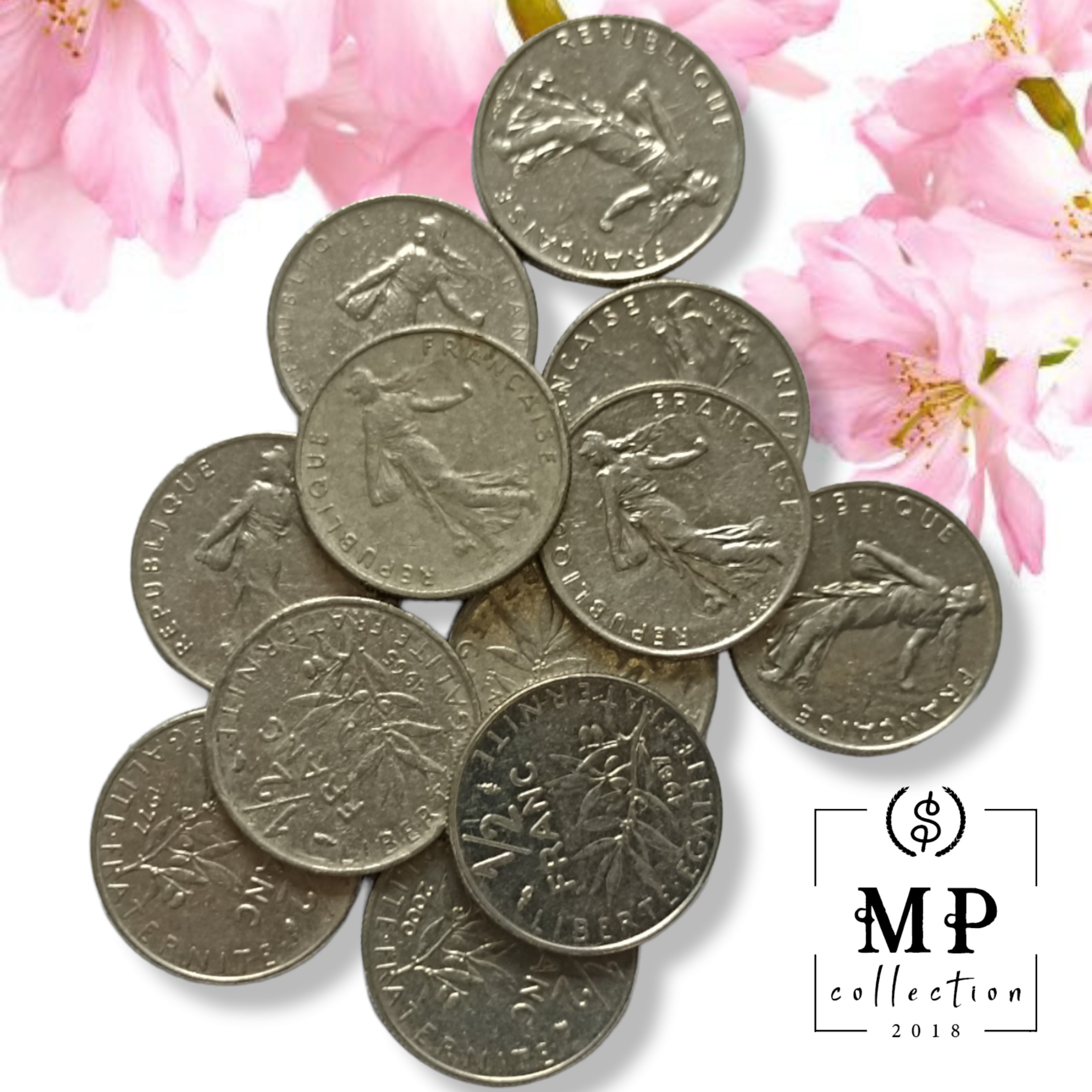 Đồng Xu Cộng hòa Pháp 1/2 franc 19.5mm