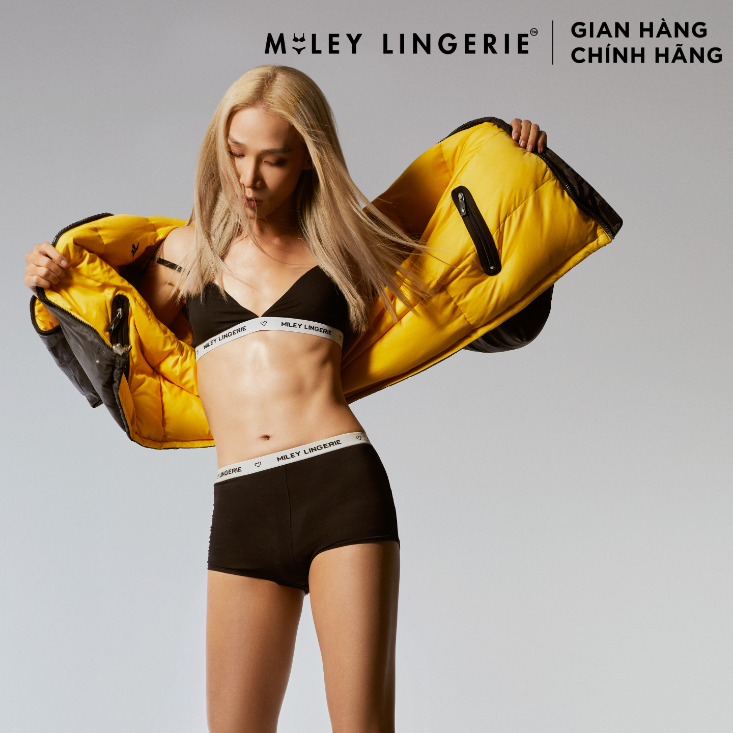 Bộ Đồ Lót Mút Mỏng Không Gọng thời Trang Và Quần Boxer Cotton Tự Nhiên Viền Lưng Logo BeingMe Miley Lingerie