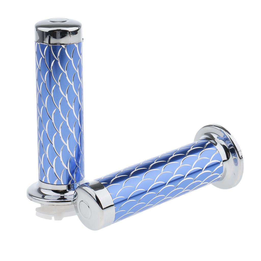 25mm 1 Inch Handlebar Throttle Grip for Motorcycle Motorbike - Blue