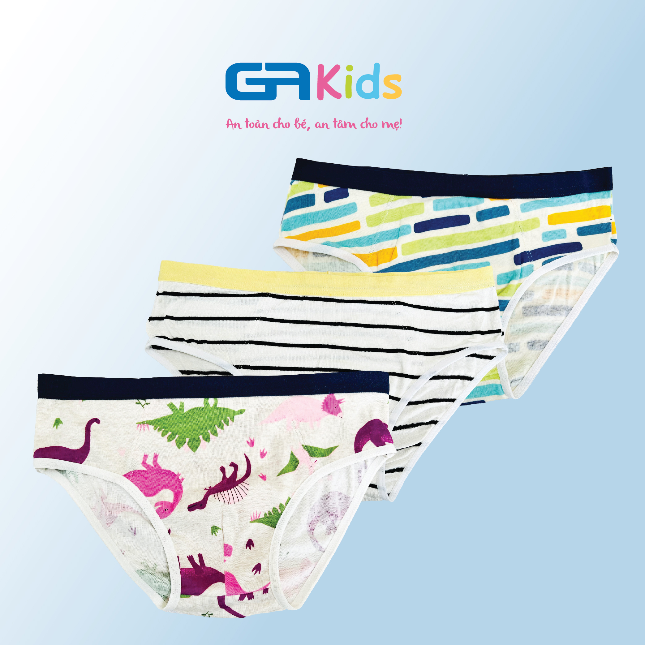 Set 3 Quần Lót Brief Bé Trai GAKIDS - Cotton Cao Cấp
