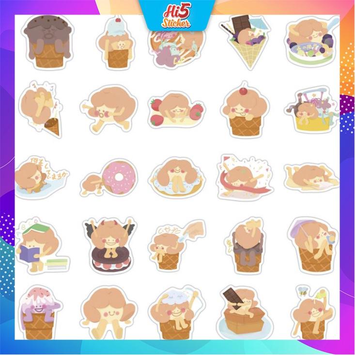 Sticker Hình dán Cô Gái Kem phong cách chibi ms#237