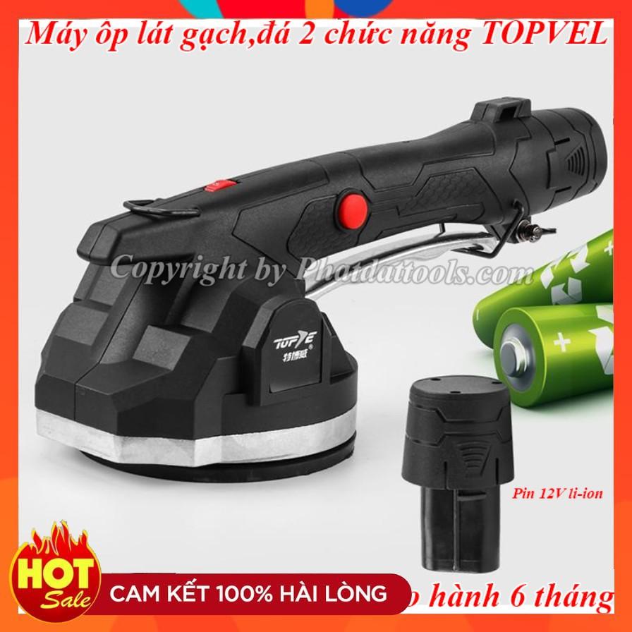 Máy ốp lát hít gạch hai chức năng TOPVEL V7 dùng pin-Hít gạch và đầm rung