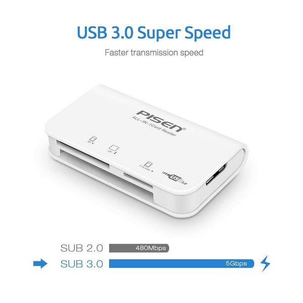 Đầu đọc thẻ đa năng Pisen All-in-one USB 3.0 - Hàng chính hãng