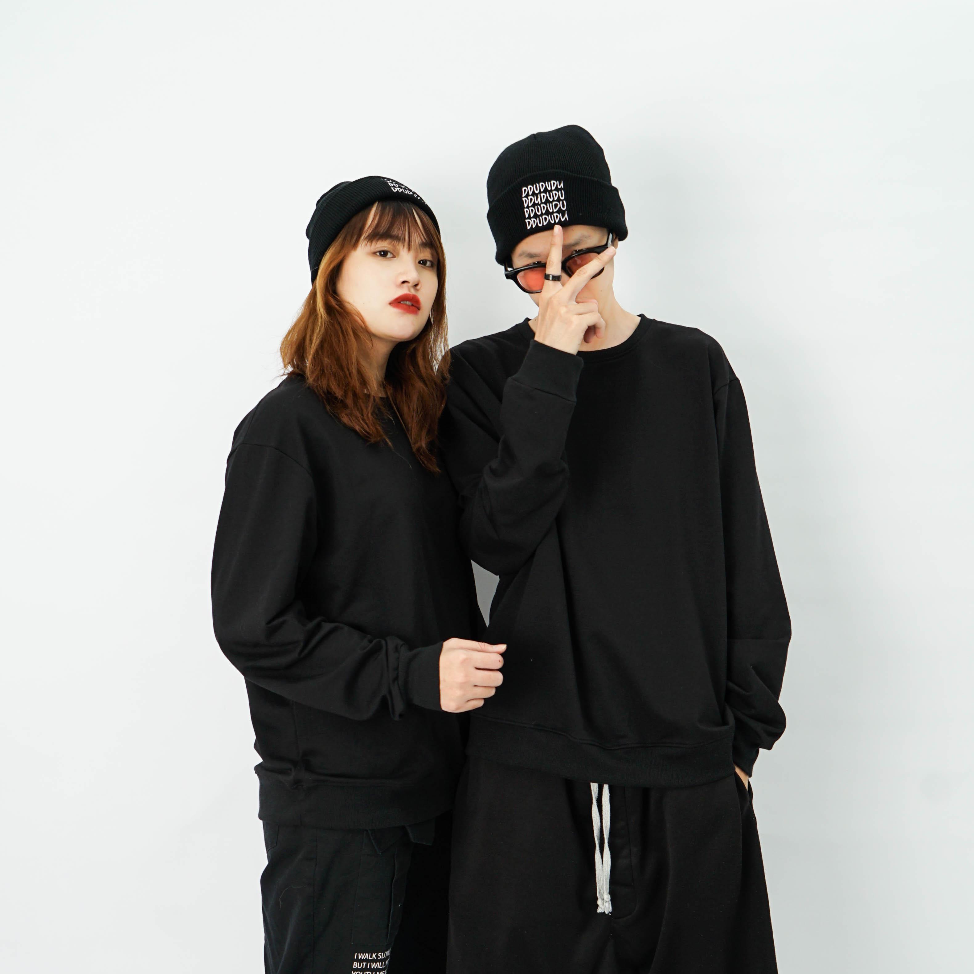 Áo dài tay trơn Unisex N7 Basic Sweater Ulzzang cặp đôi nam nữ nỉ da cá form rộng oversize Hàn Quốc