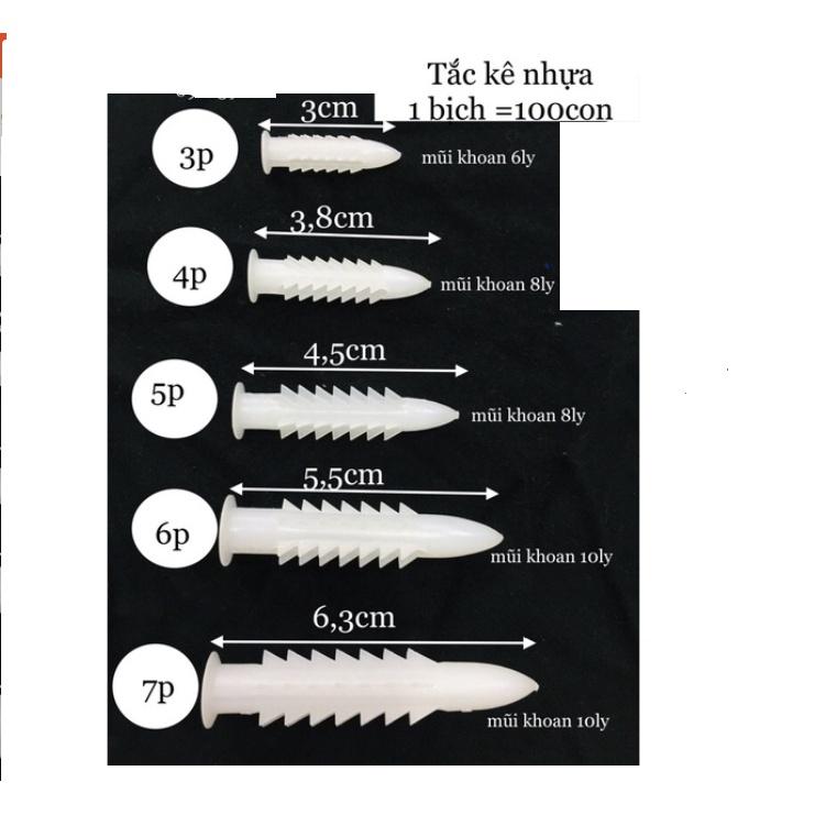 Combo 10 tắc kê nhựa (nở nhựa) các kích cỡ