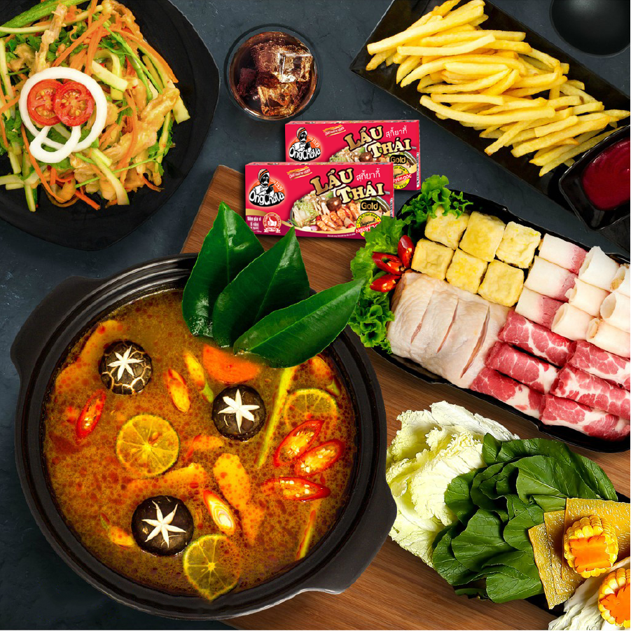 Combo 10 Hộp Viên gia vị Lẩu Thái Ông Chà Và 126gr (Thai Hot Pot Cubes)