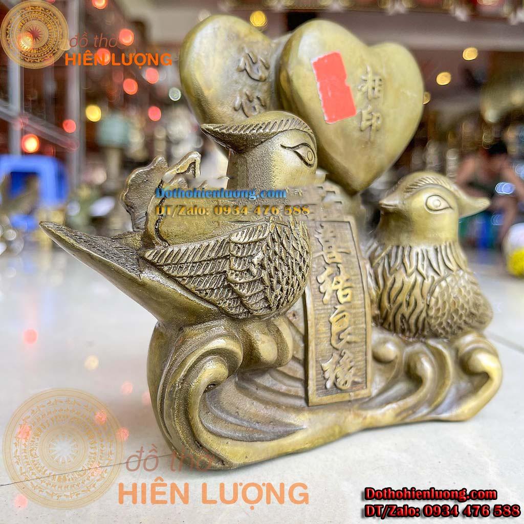 Tượng Đồng Đôi Chim Uyên Ương Trái Tim - Biểu Tượng Tình Yêu Và Thủy Chung