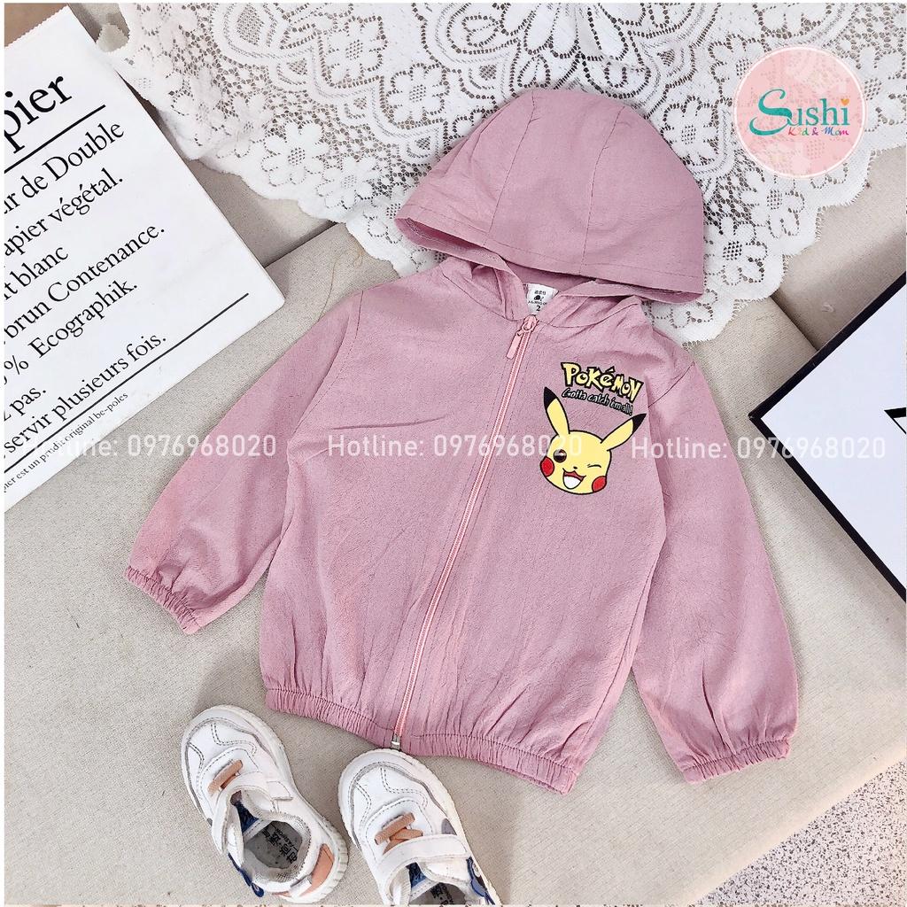 Áo nắng Pikachu - chất đũi mềm mát, mặc cực thích. Cam kết hàng đẹp