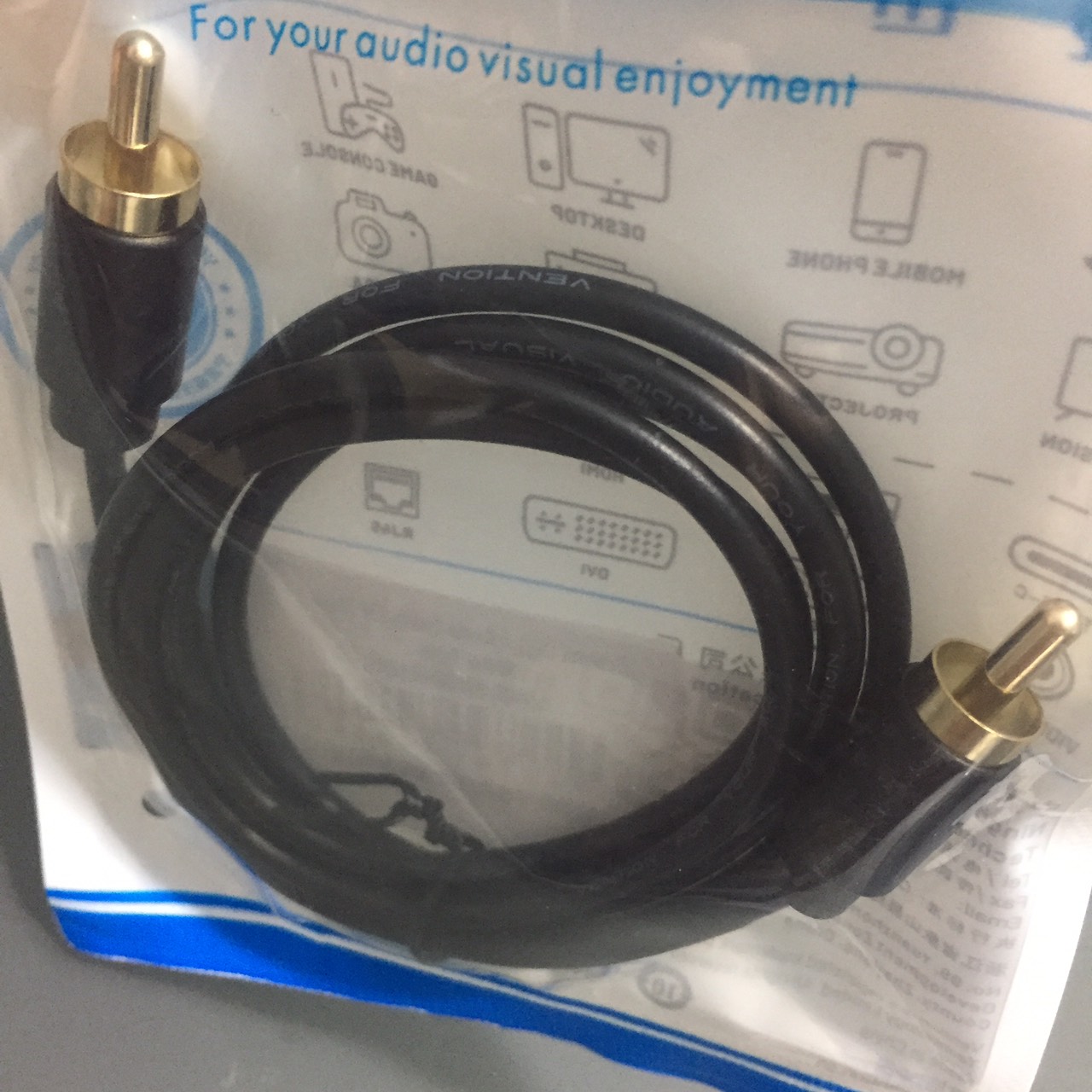 Cáp âm thanh 2 đầu RCA Coaxial Vention VAB-R09 _ Hàng chính hãng