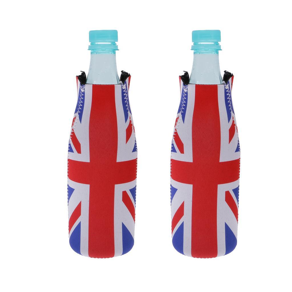 4PCS Union  UK Flag Stubby Beer Can Sleeve Holder Bottle Cooler Neoprene