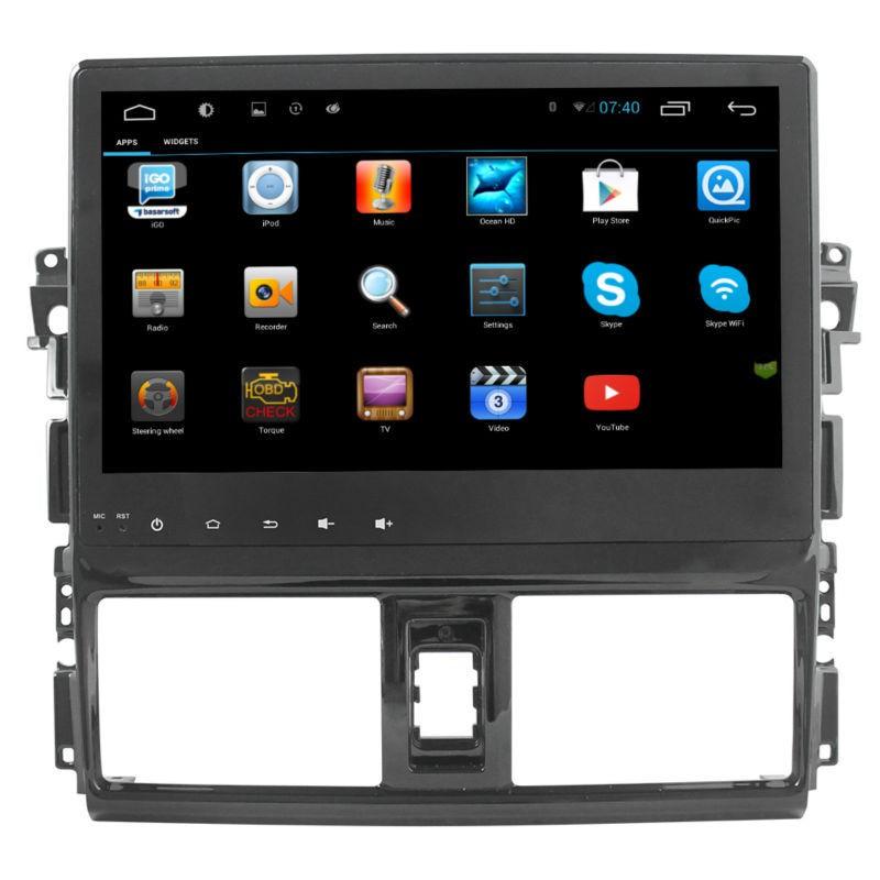 Mặt Dưỡng Xe Toyota Vios 2013-2019 Lắp Màn Hình Android 10 inch - Mặt Dưỡng Kèm Dây Nguồn Vios