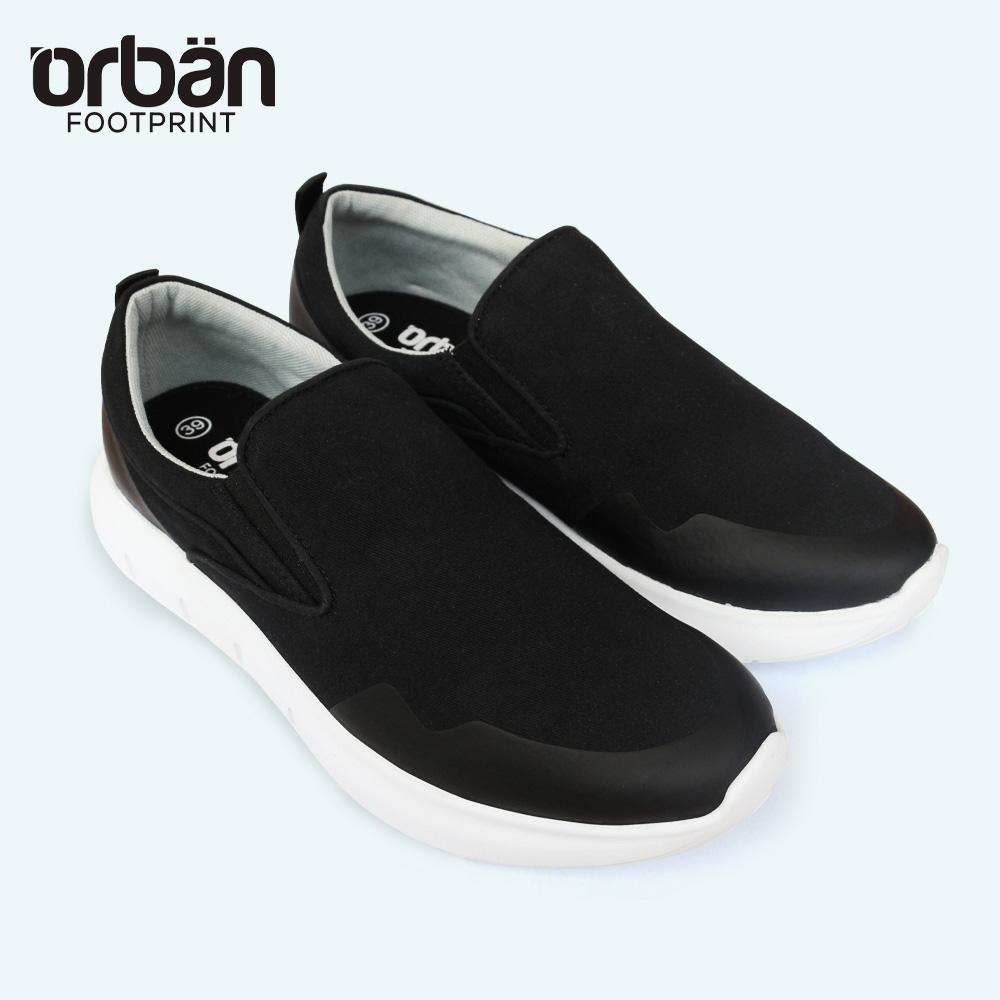 Giày slipon nam đế cao Urban TM1907 vải đen