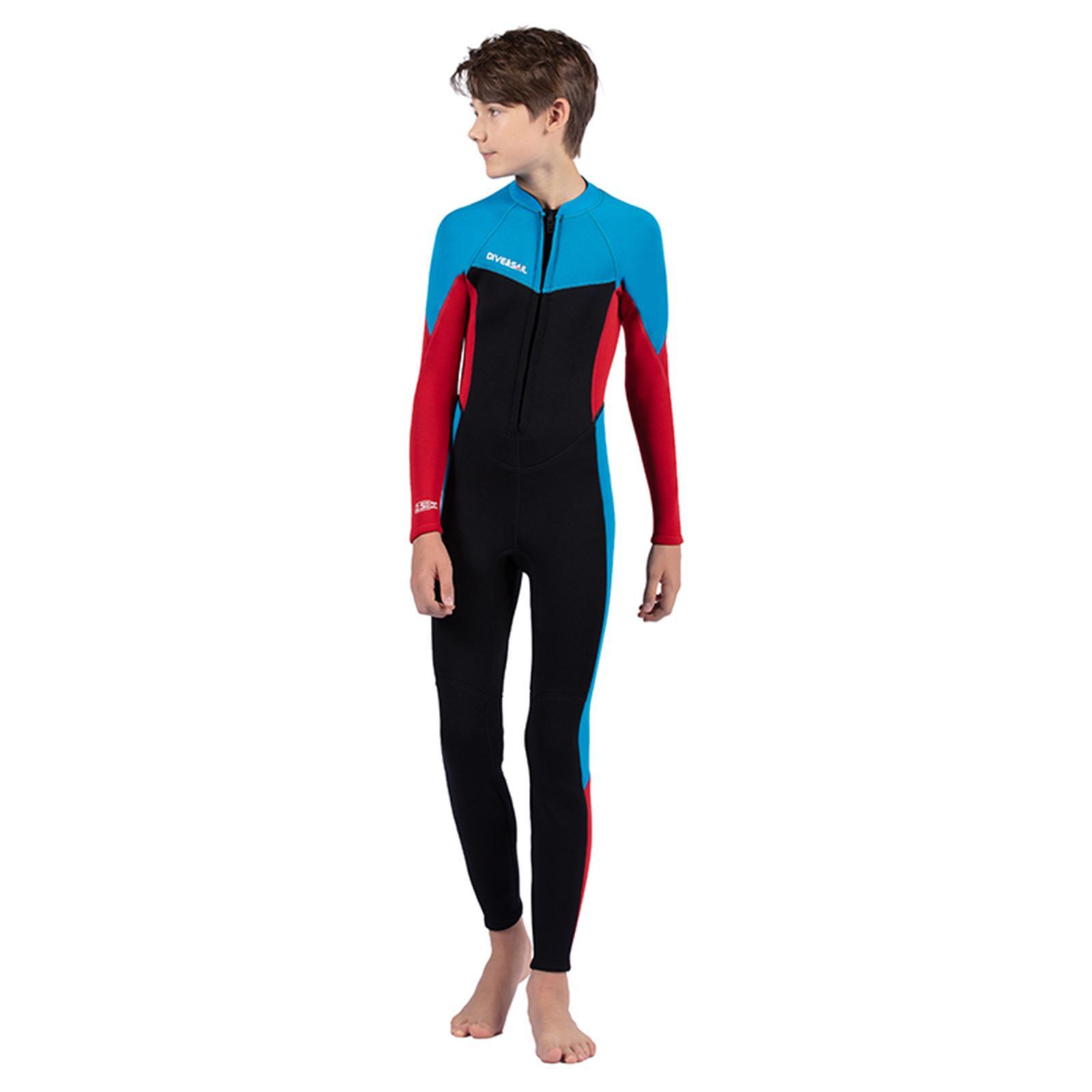Kids Wetsuit Thermal Fullsuit 2.5mm Neoprene Swim Suit Diving Swimsuit