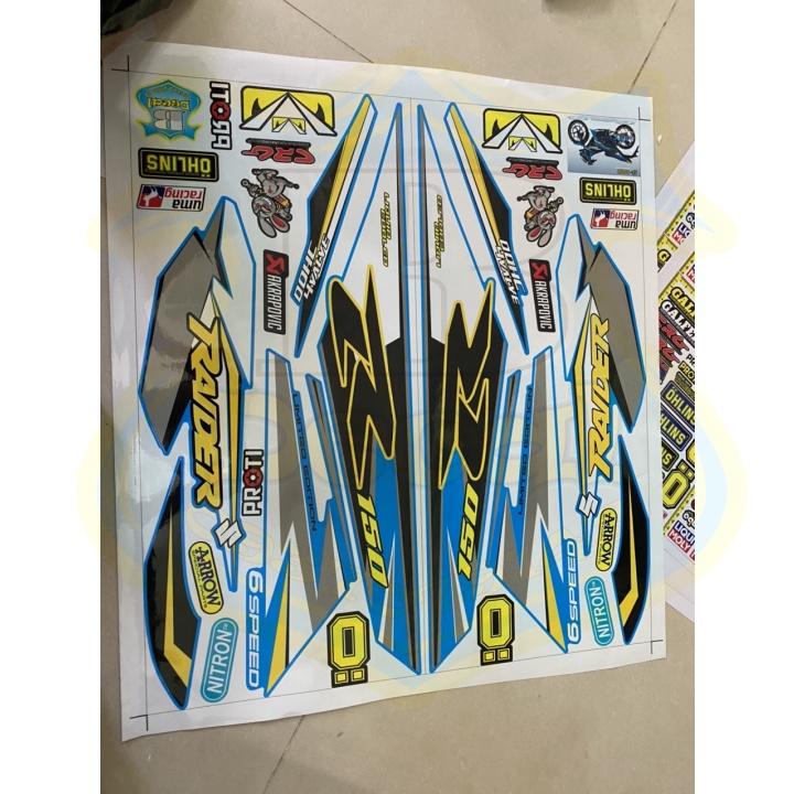 Tem xe Raider Fi xanh ngọc