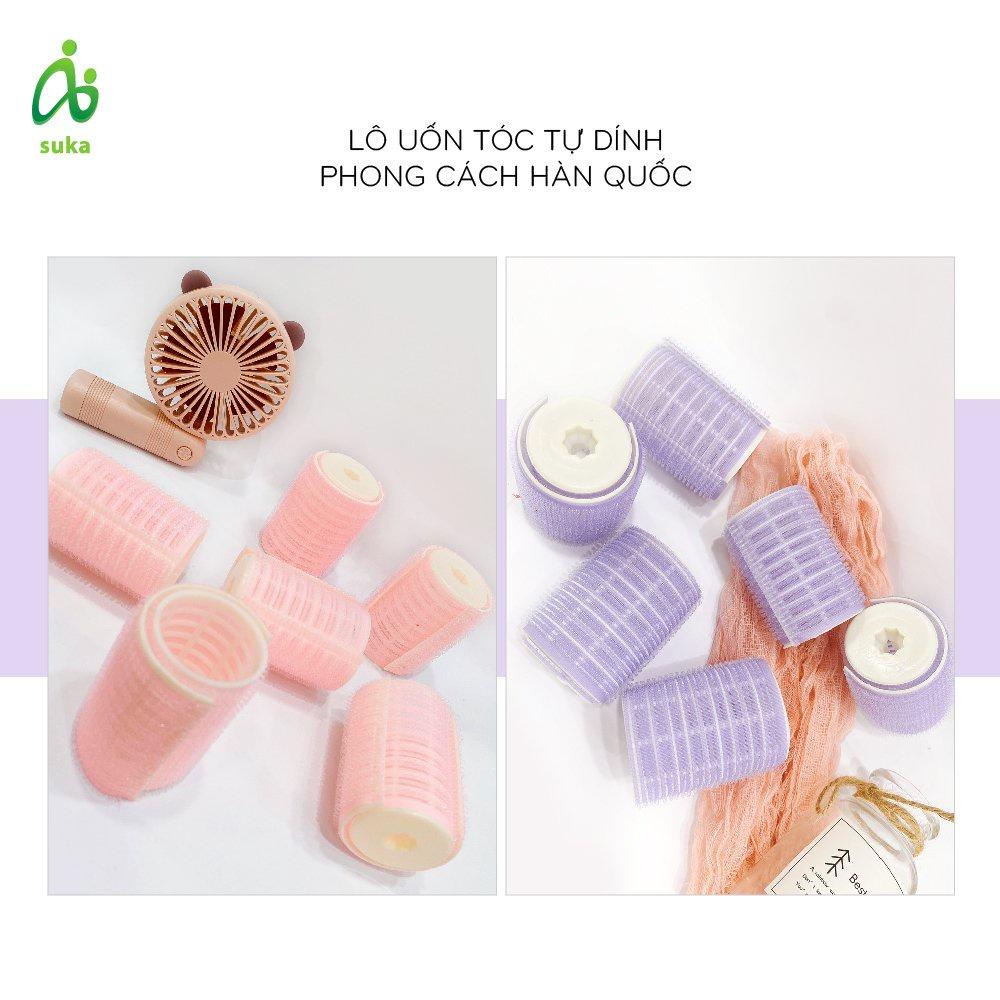 Lô uốn mái mưa tự dính có kẹp đỡ, lô uốn tóc xoăn Hàn Quốc size 4cmx6cm