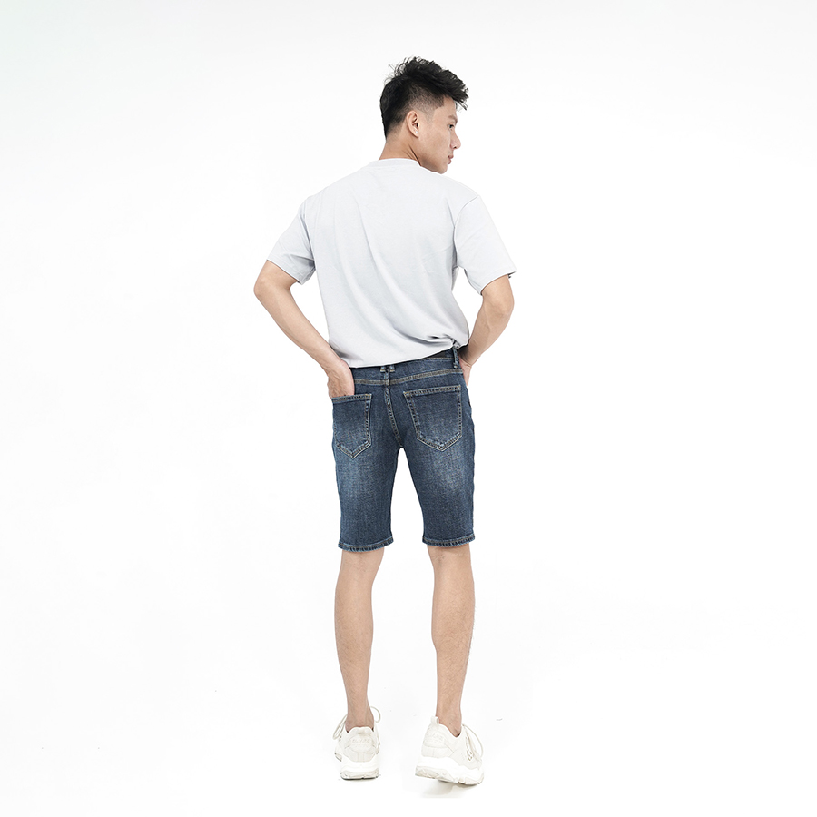 Quần Short Jeans Nam Rách Cao Cấp HUNTER X-RAYS Form Slimfit Thun Màu Xanh S60