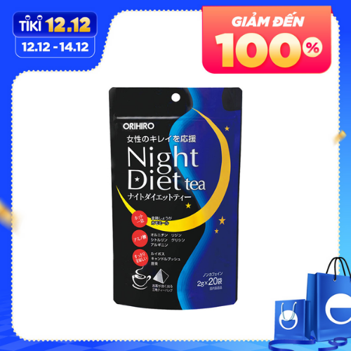 Trà hỗ trợ giảm cân ban đêm Orihiro Night Diet Tea - Tặng túi zip 3 kẹo mật ong Senjaku