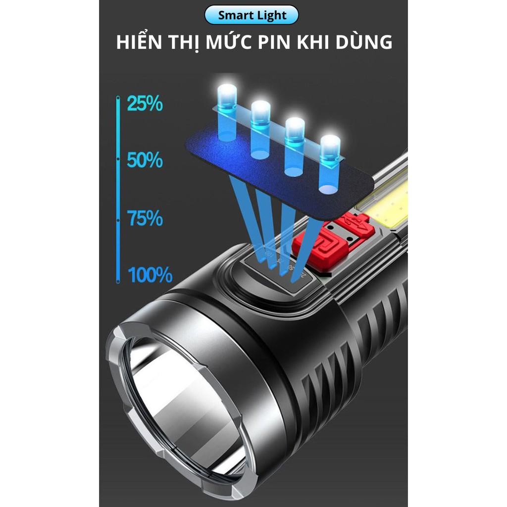 ĐÈN LED PIN SẠC CẦM TAY SIÊU SÁNG MOON LIGHT 4 CHẾ ĐỘ - AsiAmart