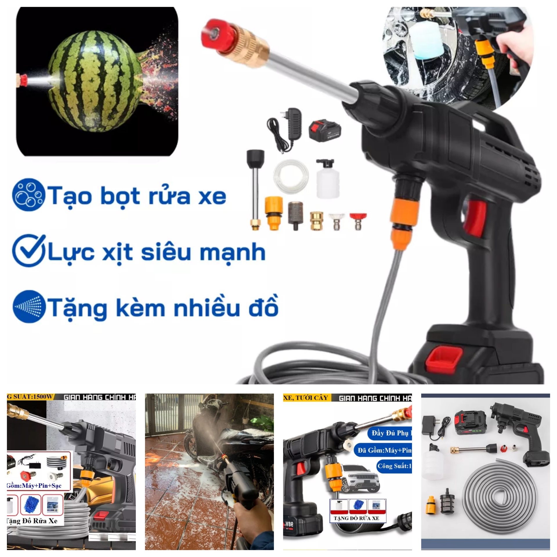 MÁY RỬA XE PIN RỬA XỊT ĐA NĂNG TIỆN DỤNG