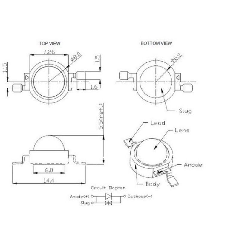 Nhân led luxeon 1W