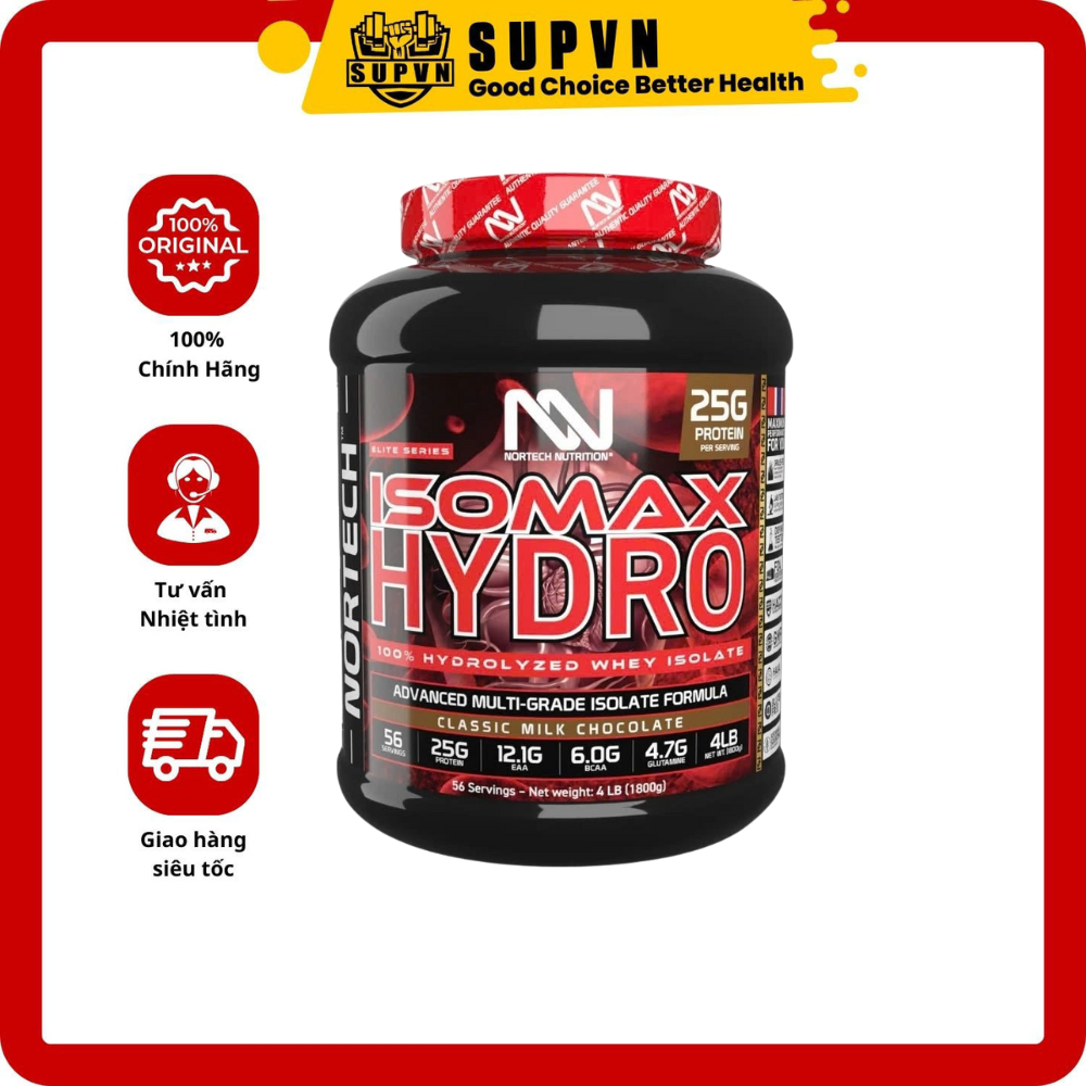 ISOMAX HYDRO Whey Nortech Nutrition - 1.8kg ~56 Lần Dùng - Hương Vị Thơm Ngon