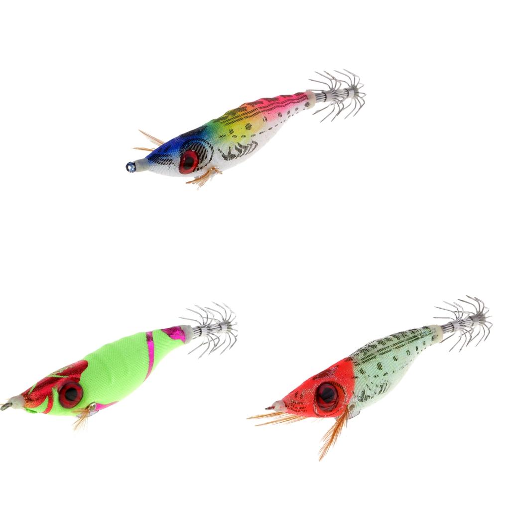 Glow in Dark Squid Jig Hooks Shrimp Fishing Lures with Luminous Tail