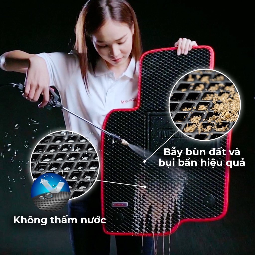 Thảm lót sàn ô tô Medicar xe Hyundai Santafe - chống nước, không mùi, ngăn bụi bẩn