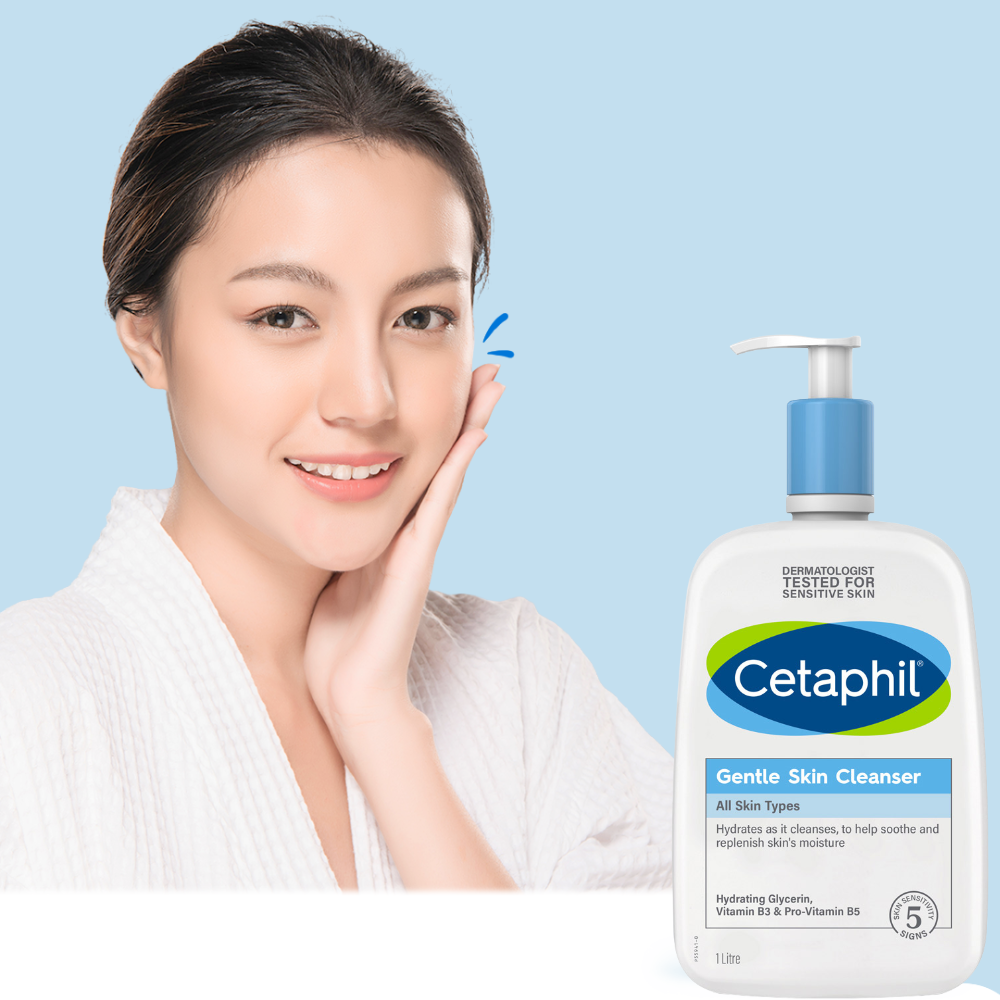 Sữa rửa mặt Cetaphil làm sạch dịu lành cho da nhạy cảm không xà phòng Cetaphil Gentle Skin Cleanser 1000ml