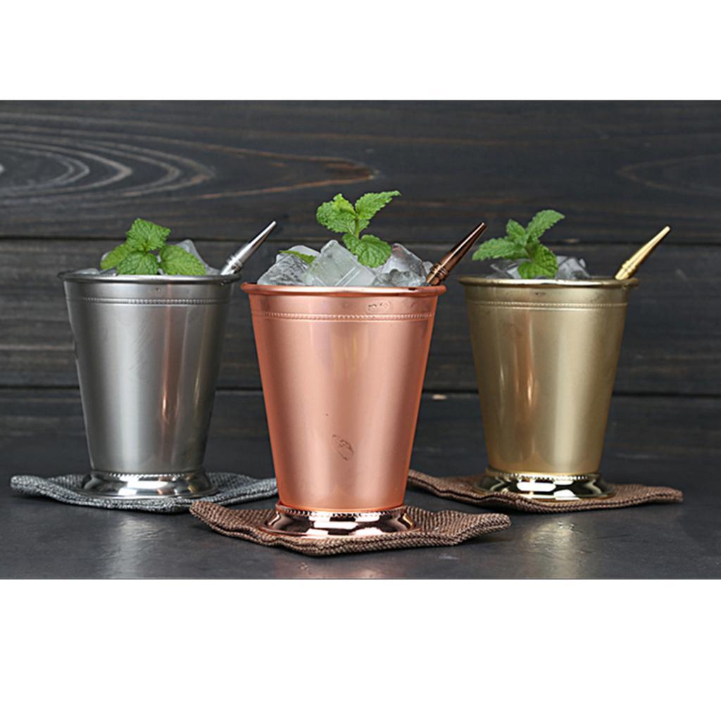 Stainless Steel Moscow Mint Mule Julep Cup Drink Tea Travel Mug Silver