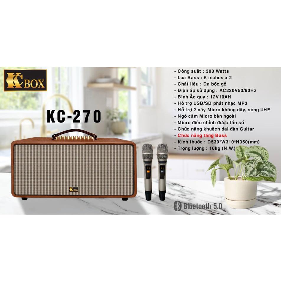 Dàn âm thanh di động KCBox KC-270 - Loa kéo, loa xách tay 3 đường tiếng - Hệ thống 2 Loa full 6 inch và 1 treble, 1 mid