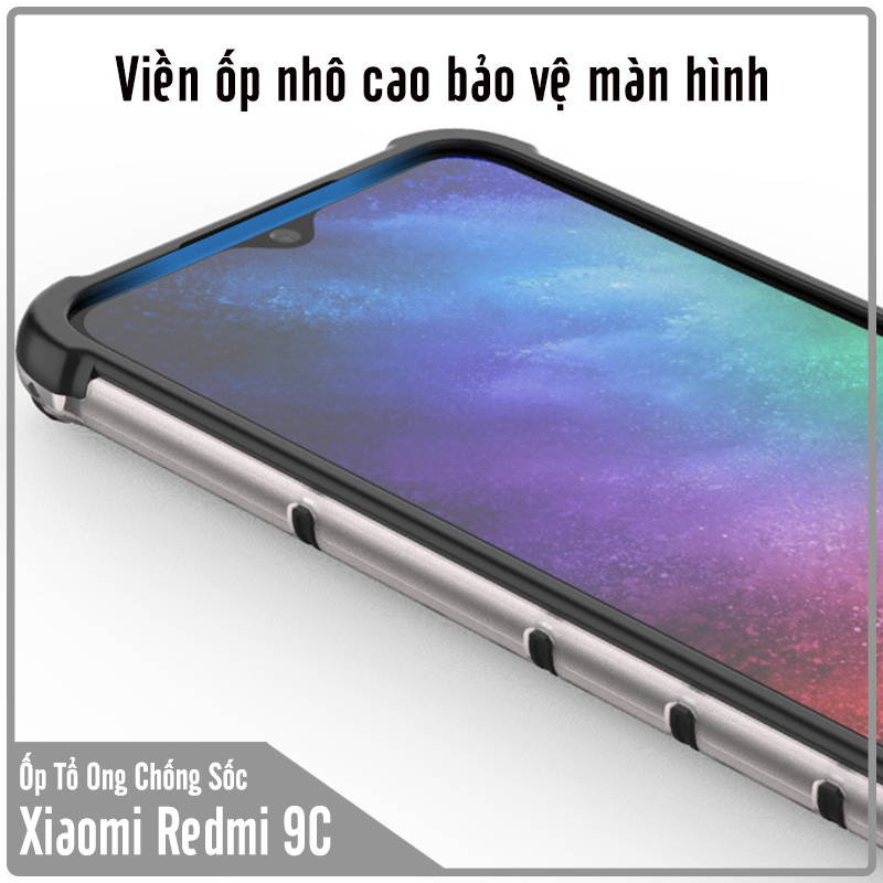 Ốp lưng cho Xiaomi Redmi 9C trong màu Tổ Ong chống sốc