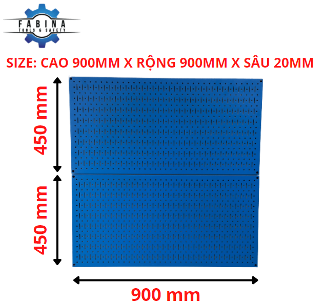 Tấm lưới đôi Pegboard xanh dương mờ treo tường FABINA - 2 tấm