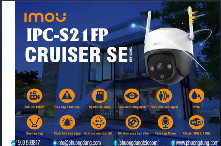 CAMERA IMOU PT 2MP IPC-S21FP CHÍNH HÃNG TÍCH HỢP MIC-hàng chính hãng