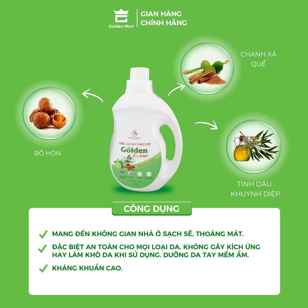 Nước lau sàn thảo dược GOLDEN CLEAN hương chanh quế 100% thiên nhiên bảo vệ sức khỏe gia đình