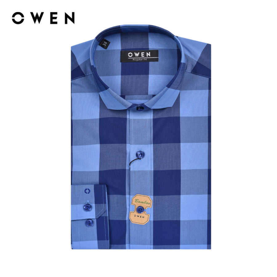 OWEN - Áo sơ mi Nam  Dài tay Form Regular Fit Chất liệu Bamboo Màu đậm - AR22749D