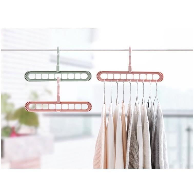 Móc treo quần áo đa năng 9 lỗ - giao màu ngẫu nhiên