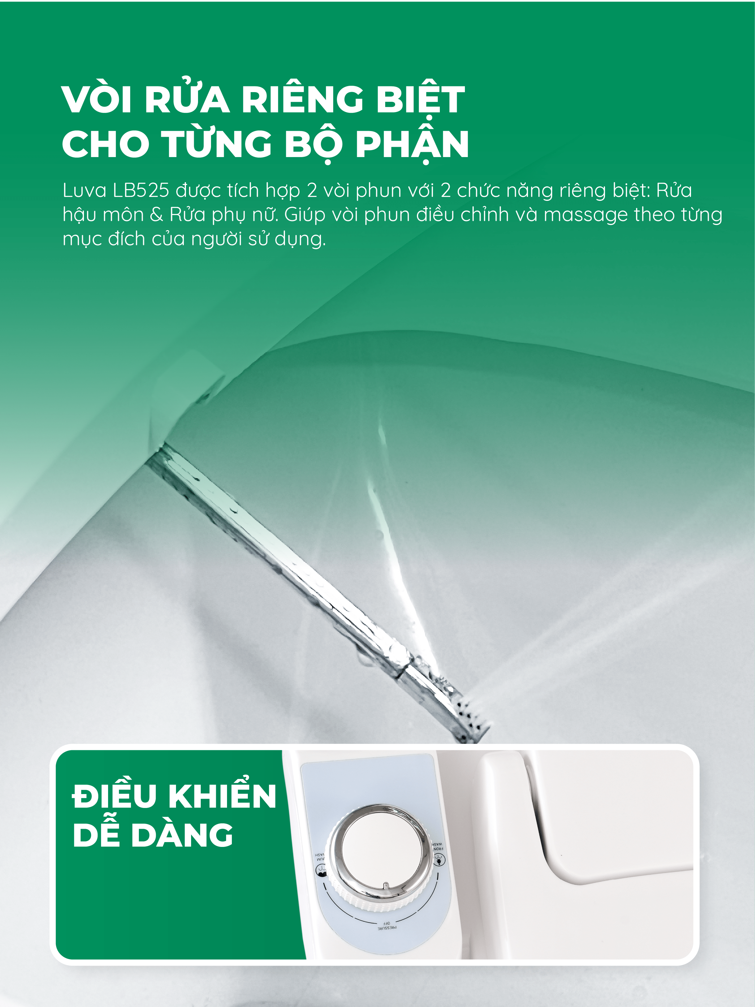 Nắp Bồn Cầu Thông Minh LUVA Bidet LB525 Xuất Hàn Quốc, Bảo Hành 3 năm Đổi Lỗi 100 Ngày, Công Nghệ Hàn Siêu Âm